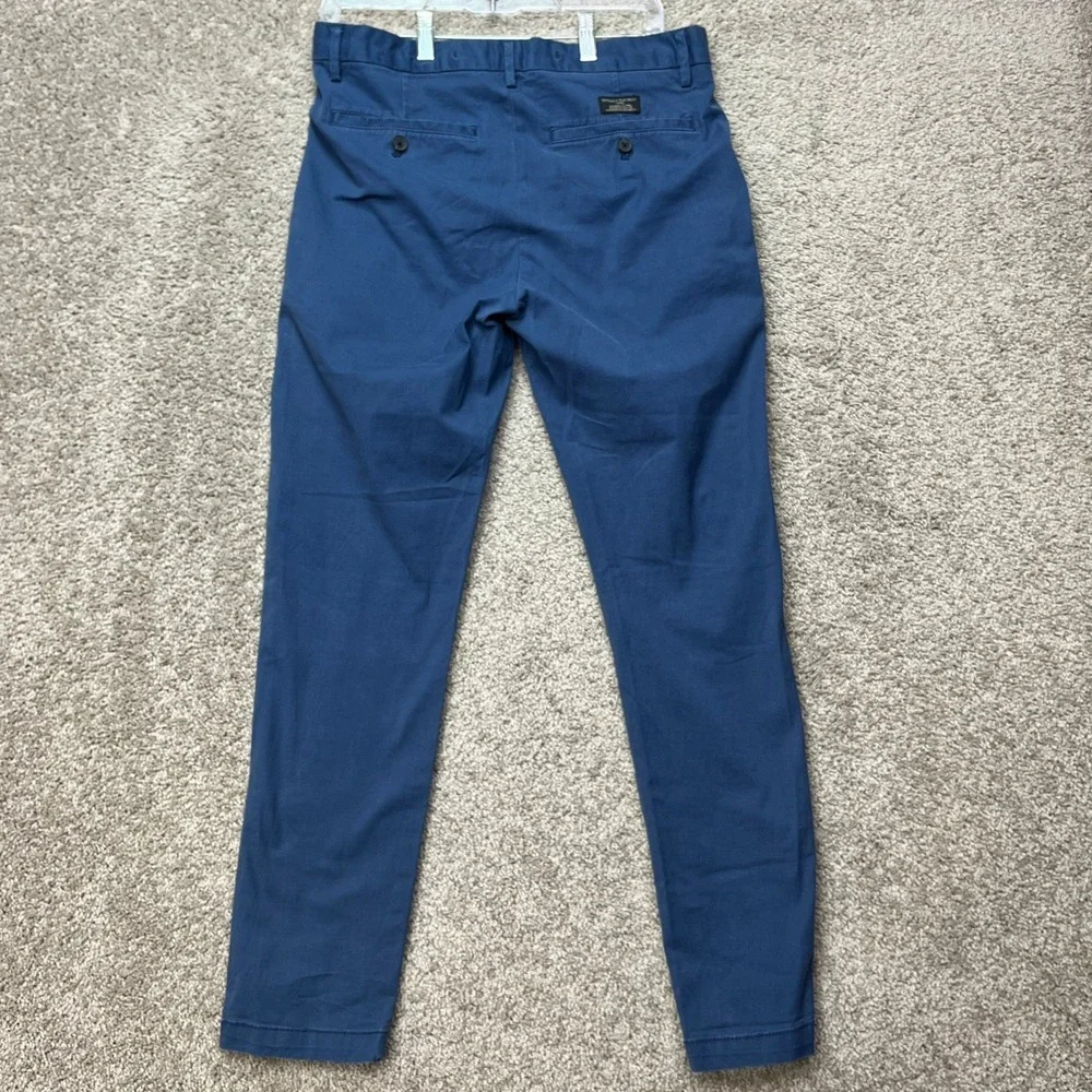 Banana Republic Lived-In Chino Pants Mens 31x32 Blue Skinny Fit Flat Front